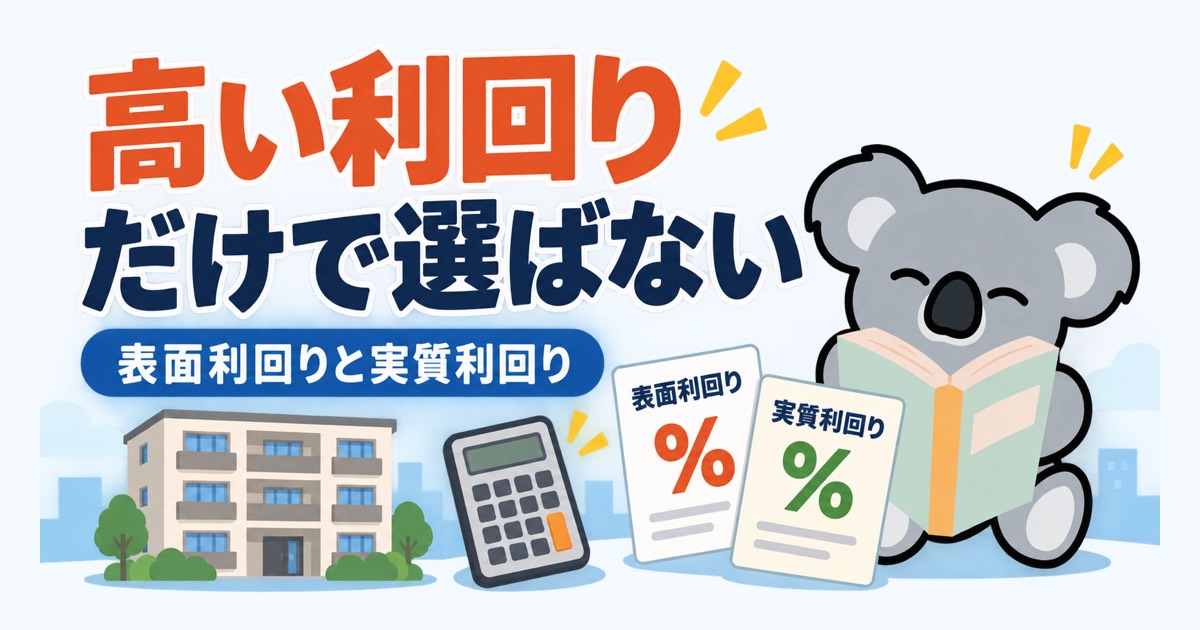 表面利回りと実質利回り、初心者が見落とす落とし穴【表面利回り 実質利回り 違い】 - アイキャッチ
