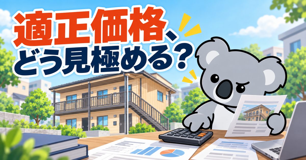 一棟アパートの適正価格をどう見極めるか【一棟アパート 適正価格 見極め方】 - アイキャッチ